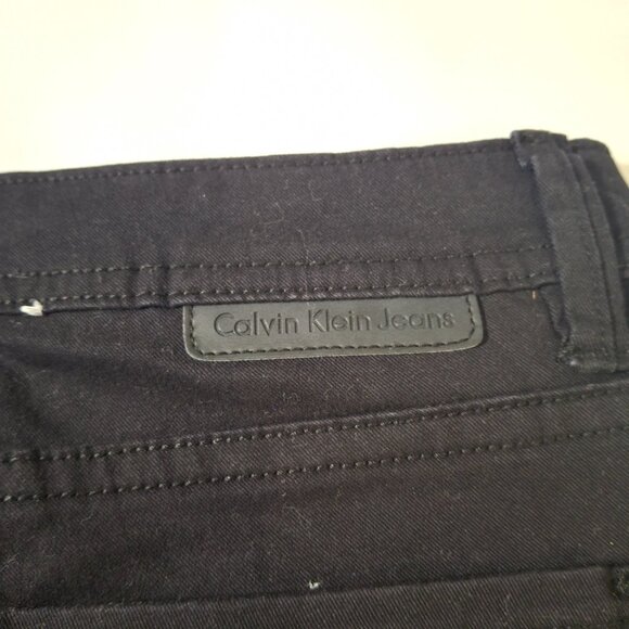 Calvin Klein Womens Mid Rise Pants Size 6 Stretch Straight Leg Black Wash Jeans - Picture 6 of 8